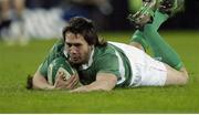 24 February 2007; Isaac Boss, Ireland, goes over for his side's fourth try. RBS Six Nations Rugby Championship, Ireland v England, Croke Park, Dublin. Picture credit: Brian Lawless / SPORTSFILE