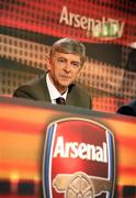 15 January 2008; Setanta Sports and Arsenal Football Club announced the official launch of Arsenal TV. The announcement marks the start of a six-year deal between Setanta and Arsenal Football Club. Current subscribers to Setanta on the Sky platform will receive the new channel for no additional cost. Pictured at the launch at Emirates Stadium was Arsenal manager Arsene Wenger. The new channel will cover everything relevant for Arsenal fans, including exclusive interviews, features on the clubs history and unrivalled behind-the-scenes access to the Emirates and to Arsenal's training ground. Emirates Stadium, London, England. Images issued on behalf of Setanta Sports Ireland by SPORTSFILE