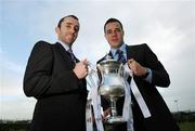 17 January 2008; Drogheda United's Ollie Cahill, left, and Graham Gartland at the launch of the Setanta Sports Cup 2008. SAS Radisson Hotel, Dublin Airport. Picture credit; Matt Browne / SPORTSFILE