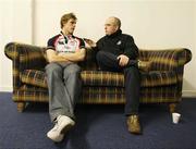 17 January 2008; Ulster's Andrew Trimble being interviewed ahead of their Heineken cup game against Gloucester on Sunday. Ulster Press Conference, Ravenhill, Belfast, Co. Antrim. Picture credit; Oliver McVeigh / SPORTSFILE