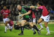18 January 2008; Robbie Morris, Connacht Rugby, in action against Jawad Djoudi and Petrisor Toderasc, Brive. European Challenge Cup, Pool 3, Round 6, Connacht Rugby v Brive, Sportsground, Galway. Picture credit; Matt Browne / SPORTSFILE