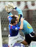 19 January 2008; Damien Curran, Linfield, in action against David Miskelly, Portadown. Carnegie Premier League, Portadown v Linfield, Shamrock Park, Portadown, Co. Armagh. Picture credit; Peter Morrison / SPORTSFILE