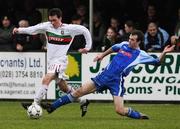 19 January 2008; David Scullion, Glentoran, in action against Adam McMinn, Dungannon Swifts. Carnegie Premier League, Dungannon Swifts v Glentoran, Stangmore Park, Dungannon, Co. Tyrone. Picture credit; Oliver McVeigh / SPORTSFILE