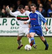 19 January 2008; Shane McCabe, Glentoran, in action against Terry Fitzpatrick, Dungannon Swifts. Carnegie Premier League, Dungannon Swifts v Glentoran, Stangmore Park, Dungannon, Co. Tyrone. Picture credit; Oliver McVeigh / SPORTSFILE