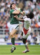 15 March 2008; Shane Horgan, Ireland, is tackled by Paul Sackey, England. RBS Six Nations Rugby Championship, England v Ireland, Twickenham, London. Picture credit; Brendan Moran / SPORTSFILE *** Local Caption ***
