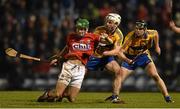 21 February 2015; Alan Cadogan, Cork, in action against Patrick O'Connor and Jack Browne, right, Clare. Allianz Hurling League Division 1A, round 2, Cork v Clare, Páirc Uí Rinn, Cork. Picture credit: Diarmuid Greene / SPORTSFILE