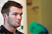 24 February 2015; Ireland's Peter O'Mahony during a press conference. Carton House, Maynooth, Co. Kildare. Picture credit: Brendan Moran / SPORTSFILE