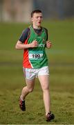 24 February 2015; Oisin Lyons, Calasanctius College, Oranmore, on his way to winning the Junior Boy's race at the GloHealth Connacht Schools Cross Country Championships. Sligo Race Course, Sligo. Picture credit: Oliver McVeigh / SPORTSFILE