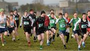 24 February 2015; Competitors in the Intermediate Boy's race at the GloHealth Connacht Schools Cross Country Championships. Sligo Race Course, Sligo. Picture credit: Oliver McVeigh / SPORTSFILE