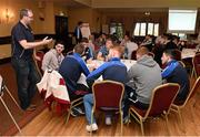 25 February 2015; Student/Players, along with Thomas Colton, GPA National Development Officer, during a workshop exercise at the GPA Student Summit Meeting. The GPA Student Summit Meetings will take place nationwide over the next fortnight and will be attended by over 300 student county players. Kilmurry Lodge, Limerick. Picture credit: Diarmuid Greene / SPORTSFILE
