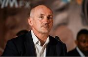 26 February 2015;  Barry McGuigan, Chief Executive of Cyclone promotions, during a press conference ahead of the IBF World Super Bantamweight title fight between Carl Frampton and Chris Avalos on Saturday night. Europa Hotel, Belfast, Co. Antrim. Picture credit: Oliver McVeigh / SPORTSFILE