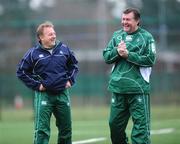22 January 2008; Ireland head coach Eddie O'Sullivan and assistant coach Niall O'Donovan share a joke during squad training. Ireland rugby squad training, Belfield, UCD, Dublin. Picture credit; Brian Lawless / SPORTSFILE