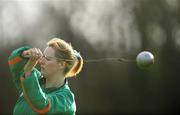 23 January 2008; Irish Olympic hammer hopeful Eileen O'Keeffe pictured at the launch of 2008 KitKat Irish Schools' Athletics programme of events. This year over 26,000 students from over 850 secondary schools nationwide will take part in the KitKat Irish Schools' Athletics championships which have been the starting point for world renowned athletics stars such as Sonia O'Sullivan and Eamon Coghlan. Launch of 2008 KitKat Irish Schools' Athletics Events, Belfield, UCD, Dublin. Picture credit; David Maher / SPORTSFILE