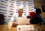 25 January 2008; Northern Ireland manager Nigel Worthington at the announcement of the squad for their forthcoming friendly against Bulgaria. IFA Headquarters, Windsor Avenue, Belfast. Picture Credit: Oliver McVeigh / SPORTSFILE