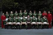 20 February 1982; Ireland rugby team. Back row, left to right, Fergus Slattery, Gerry &quot;Ginger&quot; McLoughlin, John O'Driscoll, Donal Lenihan, Moss Keane, Willie Duggan, Hugo MacNeill, and Phil Orr. Bottom, l to r, Michael Kiernan, Paul Dean, Ollie Campbell, Ciaran Fitzgerald, John Moore, Moss Finn, Robbie McGrath, and Keith Crossan. Ireland v Scotland. Lansdowne Road. Ireland 21 Scotland 12. Picture credit: SPORTSFILE