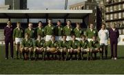 5 March 1983; The Ireland Rugby team that won a share of The 1983 Five Nations Championship. Back row, left to right, Fergus Slattery, Gerry &quot;Gingery&quot; McLoughlin, John O'Driscoll, Donal Lenihan, Moss Keane, Willie Duggan, Hugo MacNeill, and Phil Orr. Bottom, l to r, Trevor Ringland, David Irwin, Ciaran Fitzgerald, Moss Finn, Michael Kiernan, Ollie Campbell, and Robbie McGrath. Ireland v Wales. Cardiff Arms Park. Ireland 9 Wales 23. Picture credit: SPORTSFILE