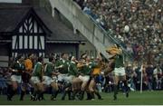 19 October 1991; Brendan Mullin, right, Ireland, contests the ball. Ireland v Australia. Lansdowne Road. Ireland 18 Australia 19. Picture credit: SPORTSFILE