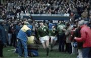 20 February 1982; Donal Lenihan, Ireland, runs onto the pitch. Ireland v Scotland. Lansdowne Road. Ireland 21 Scotland 12. Picture credit: SPORTSFILE