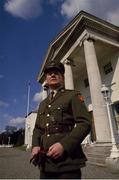 25 March 1985; Ciaran Fitzgerald, Irish Rugby team captain, Aide-de-Camp to President Patrick Hillery. Picture credit; SPORTSFILE