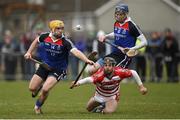 27 February 2015; Liam McGrath, WIT, in action against Conor Hammersly, CIT. Independent.ie Fitzgibbon Cup Semi-Final, Cork IT v Waterford IT. Limerick IT, Limerick. Picture credit: Diarmuid Greene / SPORTSFILE