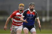 27 February 2015; Pauric Mahoney, WIT, in action against John Cronin, CIT. Independent.ie Fitzgibbon Cup Semi-Final, Cork IT v Waterford IT. Limerick IT, Limerick. Picture credit: Diarmuid Greene / SPORTSFILE