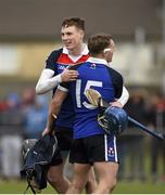 27 February 2015; Austin Gleeson, left, and Jake Dillon, WIT, celebrate after victory over CIT. Independent.ie Fitzgibbon Cup Semi-Final, Cork IT v Waterford IT. Limerick IT, Limerick. Picture credit: Diarmuid Greene / SPORTSFILE