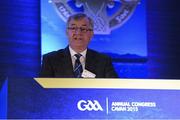 27 February 2015; Cavan County Board Chairman Gerry Brady welcomes delegates to the GAA Annual Congress 2015. Slieve Russell Hotel, Cavan. Picture credit: Ray McManus / SPORTSFILE