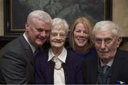 27 February 2015; The GAA Presiden elect Aogán Ó Feargháil with his wife Frances Uí Fhearghail, his mother and father Katie and Aidan Farrell, both of whom are ninty years, before the GAA Annual Congress 2015. Slieve Russell Hotel, Cavan. Picture credit: Ray McManus / SPORTSFILE