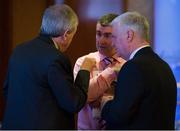 28 February 2015; Ard Stiúrthoir Paraic Duffy and President elect Aogán Ó Feargháil in conversation with  Liam Sheedy, Chairman of the Hurling 2020 Committee, during a break at the GAA Annual Congress 2015. Slieve Russell Hotel, Cavan. Picture credit: Ray McManus / SPORTSFILE