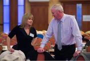 28 February 2015; Cork County Board Chairman Ger Lane in conversation with the Vice-Chairman Tracey Kennedy during a braek at the GAA Annual Congress 2015. Slieve Russell Hotel, Cavan. Picture credit: Ray McManus / SPORTSFILE