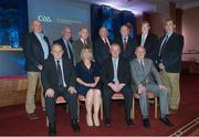 28 February 2015; The Cork delegation of, back row left to right, Diarmuid O'Donovan, Pat Malone, Denis Kelliher, Dick Fitzgerald, Willie Ring, Kieran McGawn, Irish Officer, Des Cullinane, Central Council Delegate, front row, Pearse Murphy, Treasurer, Tracey Kennedy, Vice-Chairman, Gerard Lane, Chairman and Frank Murphy, Secretary, at the GAA Annual Congress 2015. Slieve Russell Hotel, Cavan. Picture credit: Ray McManus / SPORTSFILE