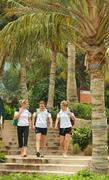 24 January 2008; Cork footballers and members of the Ladies All-Stars teams, from left, Angela Walsh, Rena Buckley and Brid Stack make their way to the beach while enjoying a free day on the O'Neills / TG4 Ladies Football All-Star Tour 2007. Le Meridien Mina Seyahi Beach Resort and Marina, Dubai, United Arab Emirates. Picture credit: Brendan Moran / SPORTSFILE  *** Local Caption ***