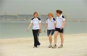 24 January 2008; Cork footballers and members of the Ladies All-Stars teams, from left, Mary O'Connor, Deirdre O'Reilly and Rena Buckley on the beach while enjoying a free day on the O'Neills / TG4 Ladies Football All-Star Tour 2007. Le Meridien Mina Seyahi Beach Resort and Marina, Dubai, United Arab Emirates. Picture credit: Brendan Moran / SPORTSFILE  *** Local Caption ***