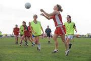 25 January 2008; Valerie Mulcahy, Cork and 2007 Allstars, in action against 2006 Allstars Emer Flaherty, Galway, and Caoimhe Marley, Armagh, during squad training. O'Neills/TG4 Ladies Gaelic Football All Star Tour 2007, Dubai Polo and Equestrian Club, Dubai, United Arab Emirates. Picture credit: Brendan Moran / SPORTSFILE  *** Local Caption ***
