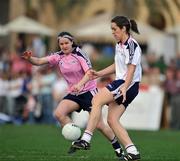 26 January 2008; Caroline O'Hanlon, Armagh and 2006 All Stars, in action against Gemma Begley, Tyrone and 2007 All Stars. Exhibition Game, 2006 O'Neills/TG4 Ladies GAA All Stars v 2007 O'Neills/TG4 Ladies GAA All Stars, Dubai Polo and Equestrian Club, Dubai, United Arab Emirates. Picture credit: Brendan Moran / SPORTSFILE  *** Local Caption ***