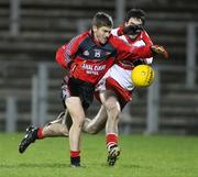 26 January 2008; Ronan Sexton, Down, in action against Liam Hinphey, Derry. Dr. McKenna Cup Final, Derry v Down, Casement Park, Belfast, Co. Antrim. Picture credit: Oliver McVeigh / SPORTSFILE