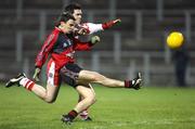 26 January 2008; Danny Hughes, Down, in action against Joe Keenan, Derry. Dr. McKenna Cup Final, Derry v Down, Casement Park, Belfast, Co. Antrim. Picture credit: Oliver McVeigh / SPORTSFILE