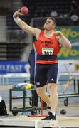 27 January 2008; Kieran Kelly, from Fr. Murphy A.C., who retained his championship performance in the senior Men's Shot Putt. AAI Senior Indoor Track & Field Championships, Odyssey Arena, Belfast, Co. Antrim. Picture credit; Paul Mohan / SPORTSFILE *** Local Caption ***
