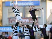 27 January 2008; Luke Mangan, Belvedere College, wins possession in the lineout against Cathal Deans, Terenure College. Leinster Schools Senior Cup, 1st Round, Terenure College v Belvedere College, Donnybrook, Dublin. Picture credit; Caroline Quinn / SPORTSFILE