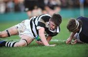 27 January 2008; Luke Mangan, Belvedere College, goes over to score his side's first try. Leinster Schools Senior Cup, 1st Round, Terenure College v Belvedere College, Donnybrook, Dublin. Picture credit; Caroline Quinn / SPORTSFILE *** Local Caption ***