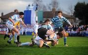 28 January 2008; Barry Kelly, Blackrock, goes over to score his side's first try. Leinster Schools Senior Cup, 1st Round, Blackrock College v St Gerards, Stradbrook Road, Dublin. Picture credit; Caroline Quinn / SPORTSFILE