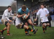 29 January 2008; Conor O'Sullivan, St Michael's College, is tackled by Roddy Carroll, Presentation College. Leinster Schools Senior Cup, 1st Round, St Michael's College v Presentation College, Donnybrook, Dublin. Picture credit; Caroline Quinn / SPORTSFILE *** Local Caption ***