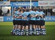 29 January 2008; St Michael's College team form a huddle before start of the game.  Leinster Schools Senior Cup, 1st Round, St Michael's College v Presentation College, Donnybrook, Dublin. Picture credit; Caroline Quinn / SPORTSFILE *** Local Caption ***