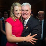 28 February 2015; Uachtarán Chumann Lúthchleas Aogán Ó Feargháil is photographed with his daughter Clíona after his inaugural address to the GAA Annual Congress 2015. Slieve Russell Hotel, Cavan. Picture credit: Ray McManus / SPORTSFILE