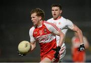28 February 2015; Enda Lynn, Derry, in action against Connor McAliskey, Tyrone. Allianz Football League, Division 1, Round 3, Tyrone v Derry. Healy Park, Omagh, Co. Tyrone. Picture credit: Oliver McVeigh / SPORTSFILE