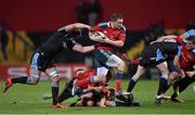 28 February 2015; Andrew Conway, Munster, is tackled by Will Bordill, Glasgow Warriors. Guinness PRO12, Round 16, Munster v Glasgow Warriors. Irish Independent Park, Cork. Picture credit: Matt Browne / SPORTSFILE