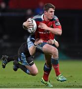 28 February 2015; Ian Keatley, Munster, is tackled by Murray McConnell, Glasgow Warriors. Guinness PRO12, Round 16, Munster v Glasgow Warriors. Irish Independent Park, Cork. Picture credit: Matt Browne / SPORTSFILE