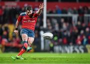28 February 2015; Ian Keatley, Munster, kicks a conversion against Glasgow Warriors. Guinness PRO12, Round 16, Munster v Glasgow Warriors. Irish Independent Park, Cork. Picture credit: Matt Browne / SPORTSFILE