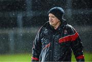 28 February 2015; Derry manager Brian McIver in the final minutes of the game. Allianz Football League, Division 1, Round 3, Tyrone v Derry. Healy Park, Omagh, Co. Tyrone. Picture credit: Oliver McVeigh / SPORTSFILE