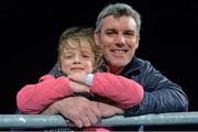 28 February 2015; Rodney Glibert and his daughter Beth, age 7, from Greystones RFC, at the game. Ireland legends v England legends, Donnybrook Stadium, Donnybrook, Dublin. Picture credit: Piaras Ó Mídheach / SPORTSFILE